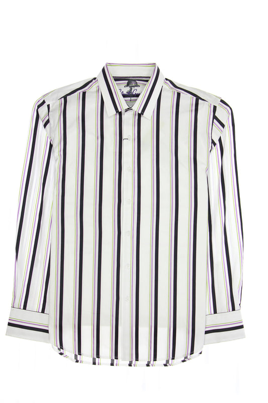 Robert Graham 'Cheapside' Mens White Striped Button Down Shirt