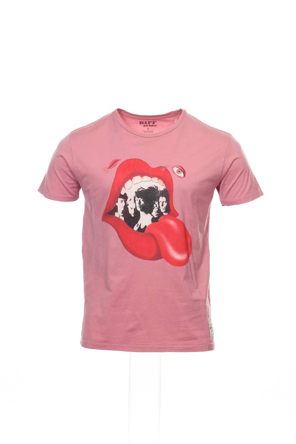Riff Stars Men's Pink Rolling Stones T-Shirt