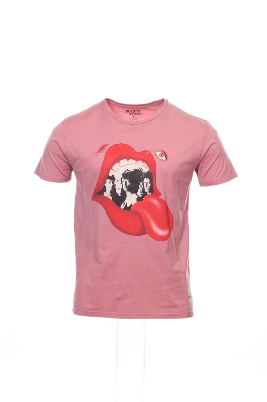 Riff Stars Men's Pink Rolling Stones T-Shirt
