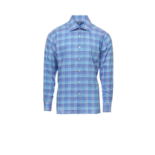Ryan Kenny Mens Purple Plaid Button Down Shirt