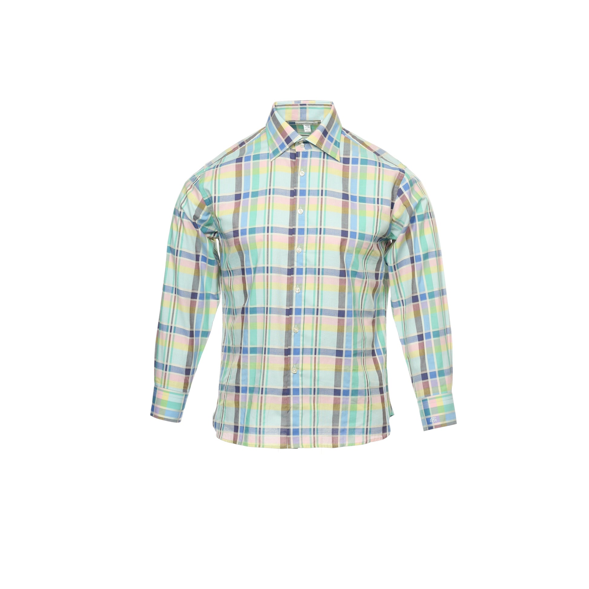 Ryan Kenny Men's Green Plaid Oxford Button Down Shirt