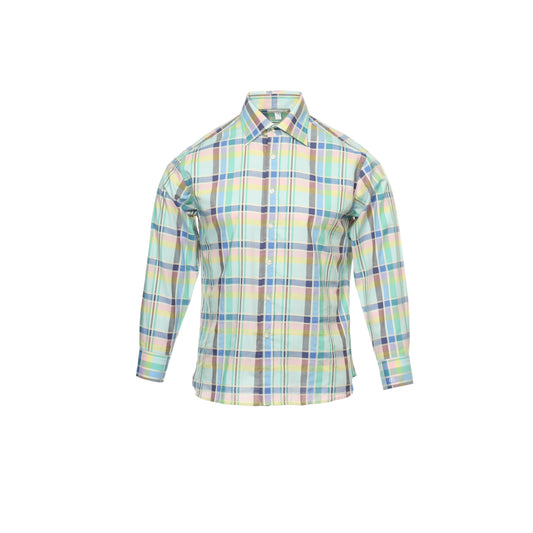 Ryan Kenny Men's Green Plaid Oxford Button Down Shirt