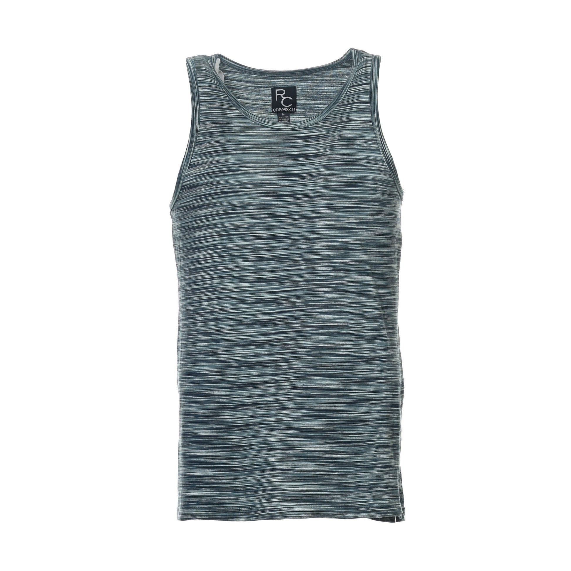 Ron Chereskin Mens Black Gym Training Space-Dyed Sleeveless Tank Top