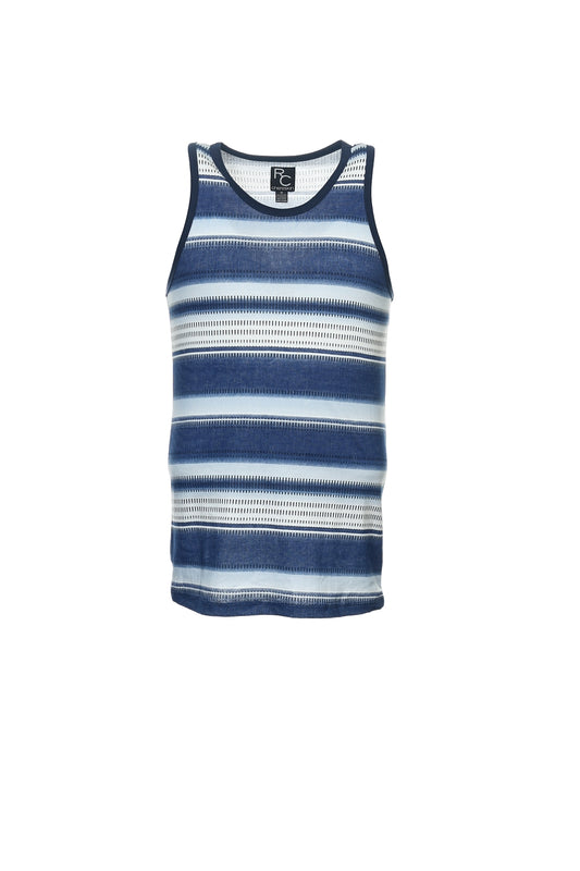 Ron Chereskin Mens Blue Abstract Tank Top
