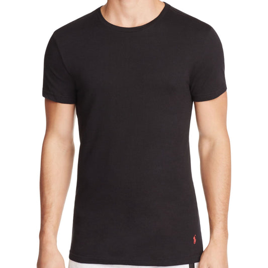 POLO Ralph Lauren Mens Black 3-Pack Slim Fit Cotton Crewneck T-Shirt
