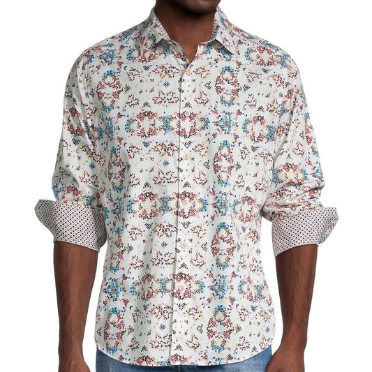 Robert Graham 'Neri' Mens White Printed Button Down Shirt