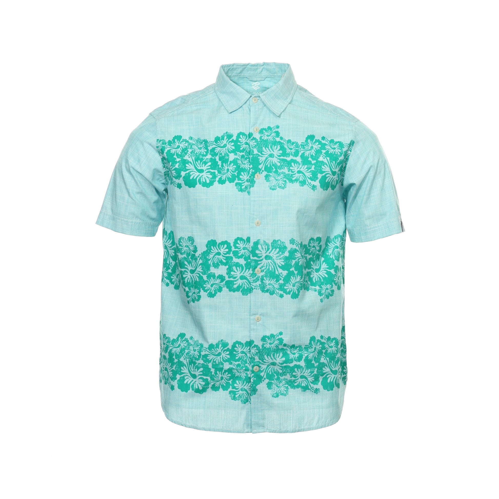Rocawear Mens Tropical Green Hawaiian Short Sleeve Button Down Shirt