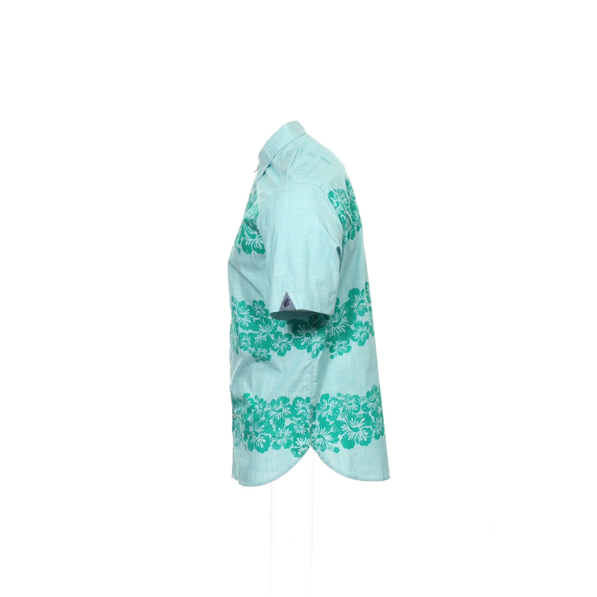 Rocawear Mens Tropical Green Hawaiian Short Sleeve Button Down Shirt