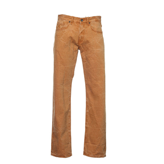 Rocawear 'Interior Color Weave' Men's Orange Distressed Straight Leg Jeans