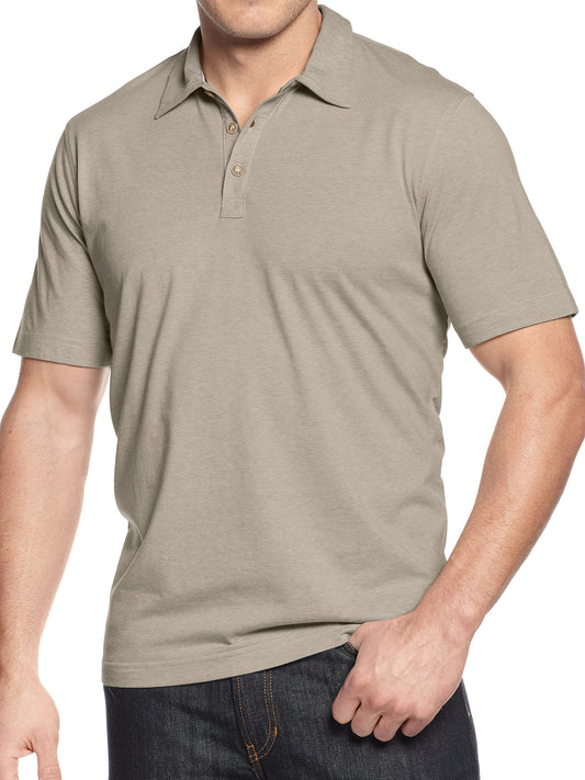 Weatherproof Vintage Men's Khaki Heather Polo Shirt