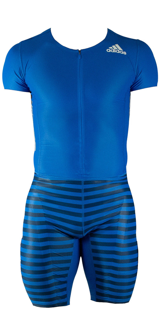 Adidas Adizero Short Sleeve Speed Compression Running Track Suit Blue