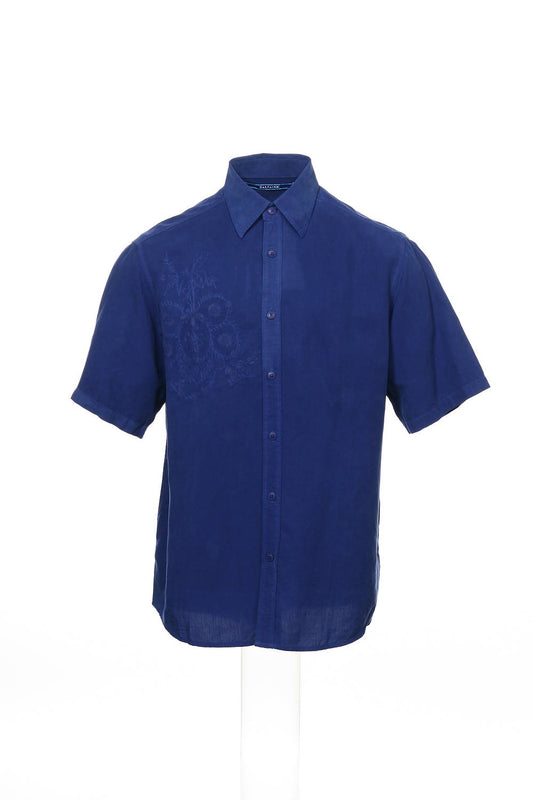 Saltaire Men's Blue Floral Camp Shirt