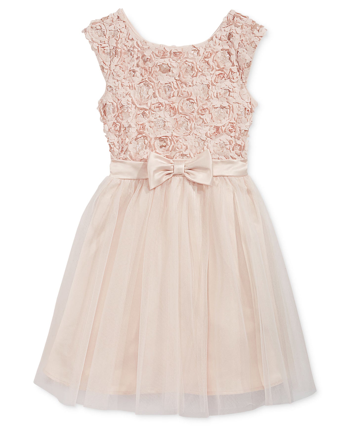 Pink & Violet Big Girls Embellished Soutache Floral Dress