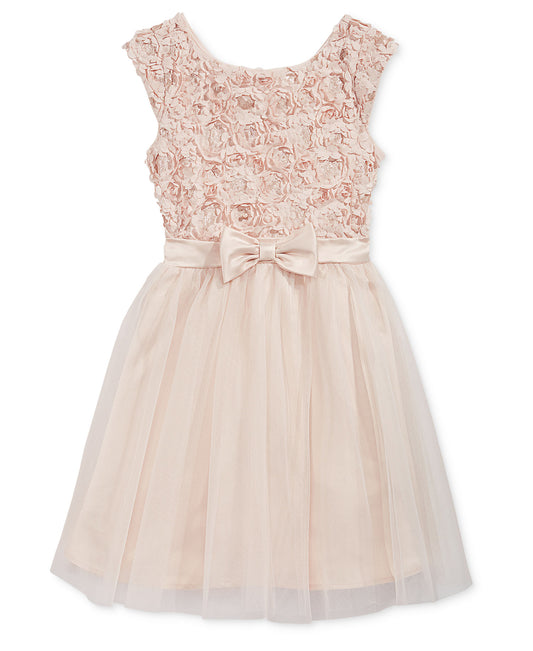 Pink & Violet Big Girls Embellished Soutache Floral Dress