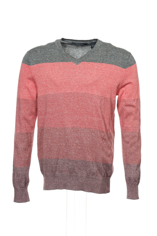 Sean John Men's Red Heather V-Neck Sweater