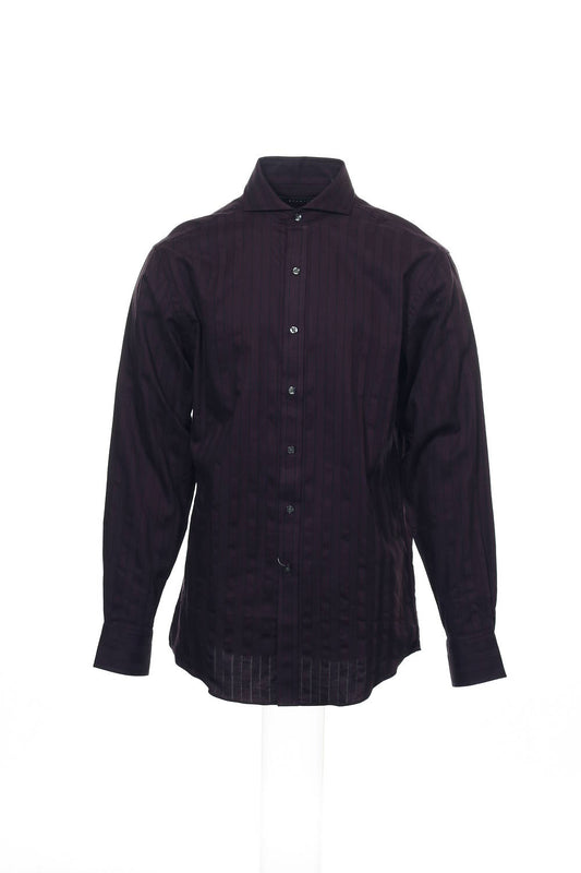 Sean John Men's Purple Wide Vertical Striped Button Down Shirt