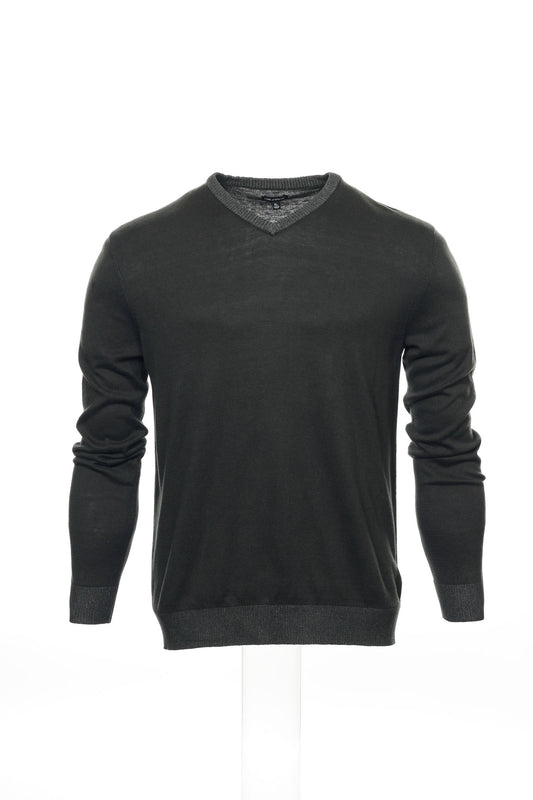 Sons of Intrigue Mens Gray V-Neck Sweater