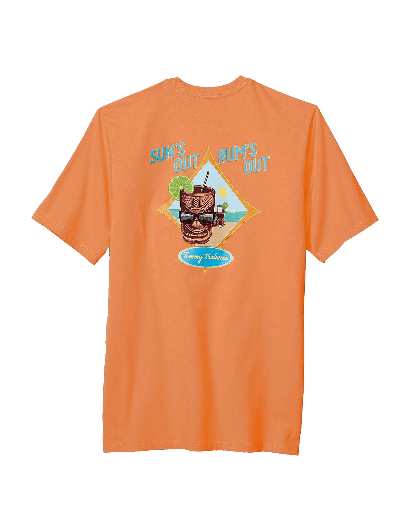 Tommy Bahama Suns Out Mens Bright Orange Cotton Crew Neck T-Shirt