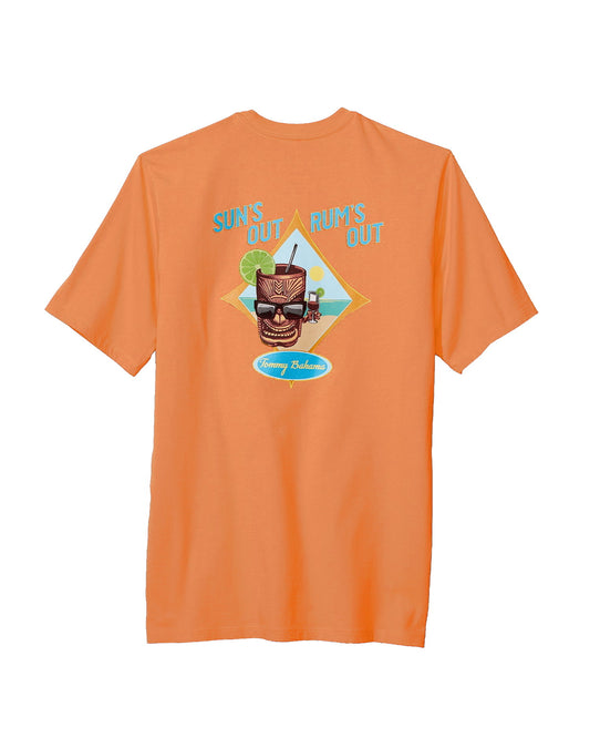 Tommy Bahama Suns Out Mens Bright Orange Cotton Crew Neck T-Shirt