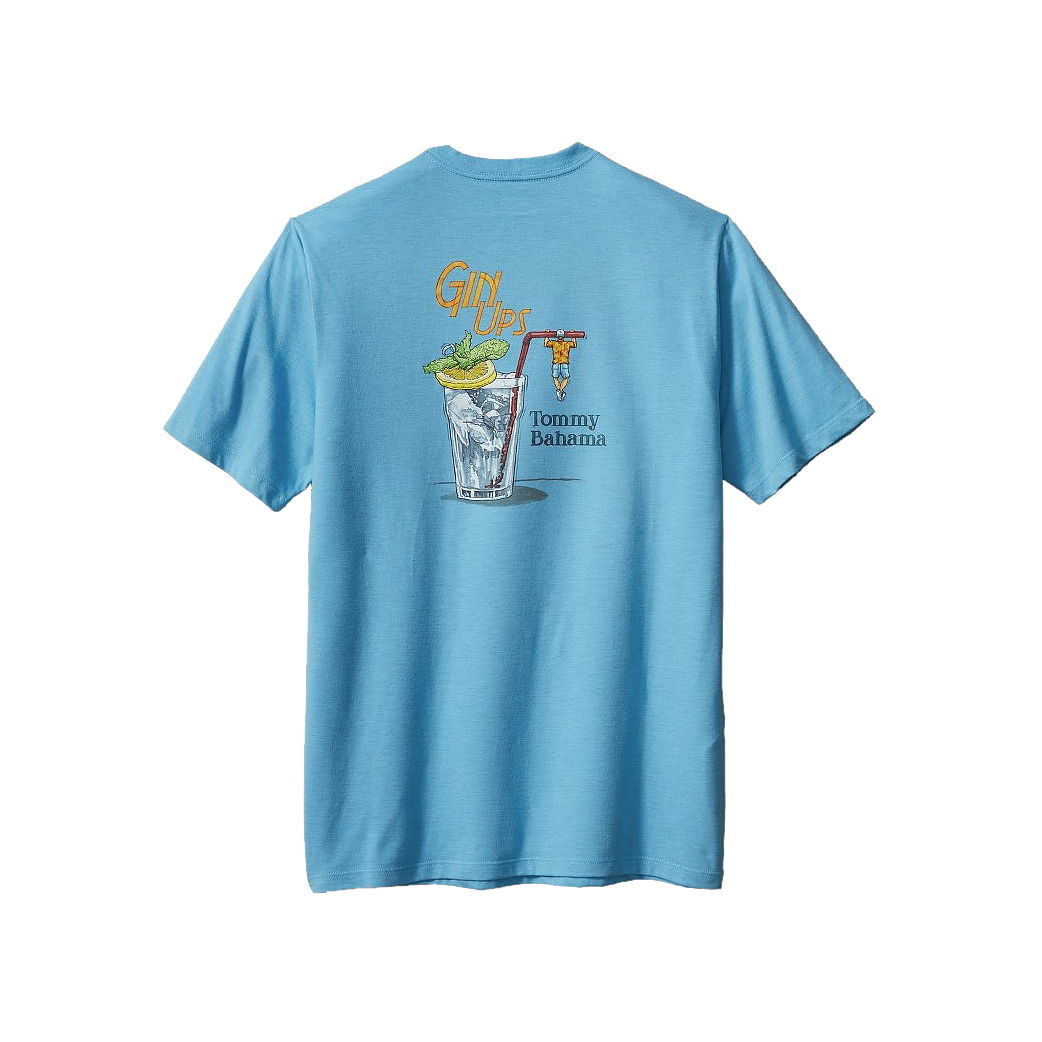 Tommy Bahama Gin Ups Mens Turquoise Haze Graphic T-Shirt