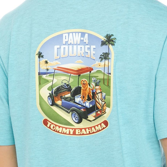Tommy Bahama Paw 4 Course Mens Hummingbird Blue Graphic Cotton T-Shirt