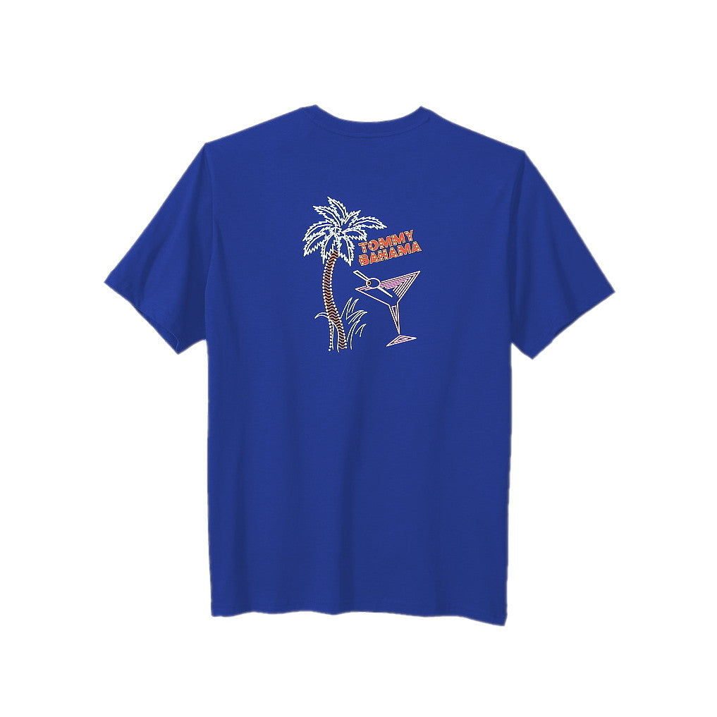 Tommy Bahama Neon Martini Mens Cobalt Sea Graphic Crew Neck T-Shirt