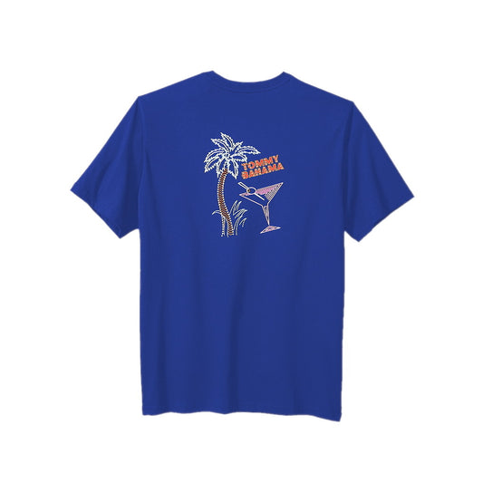 Tommy Bahama Neon Martini Mens Cobalt Sea Graphic Crew Neck T-Shirt