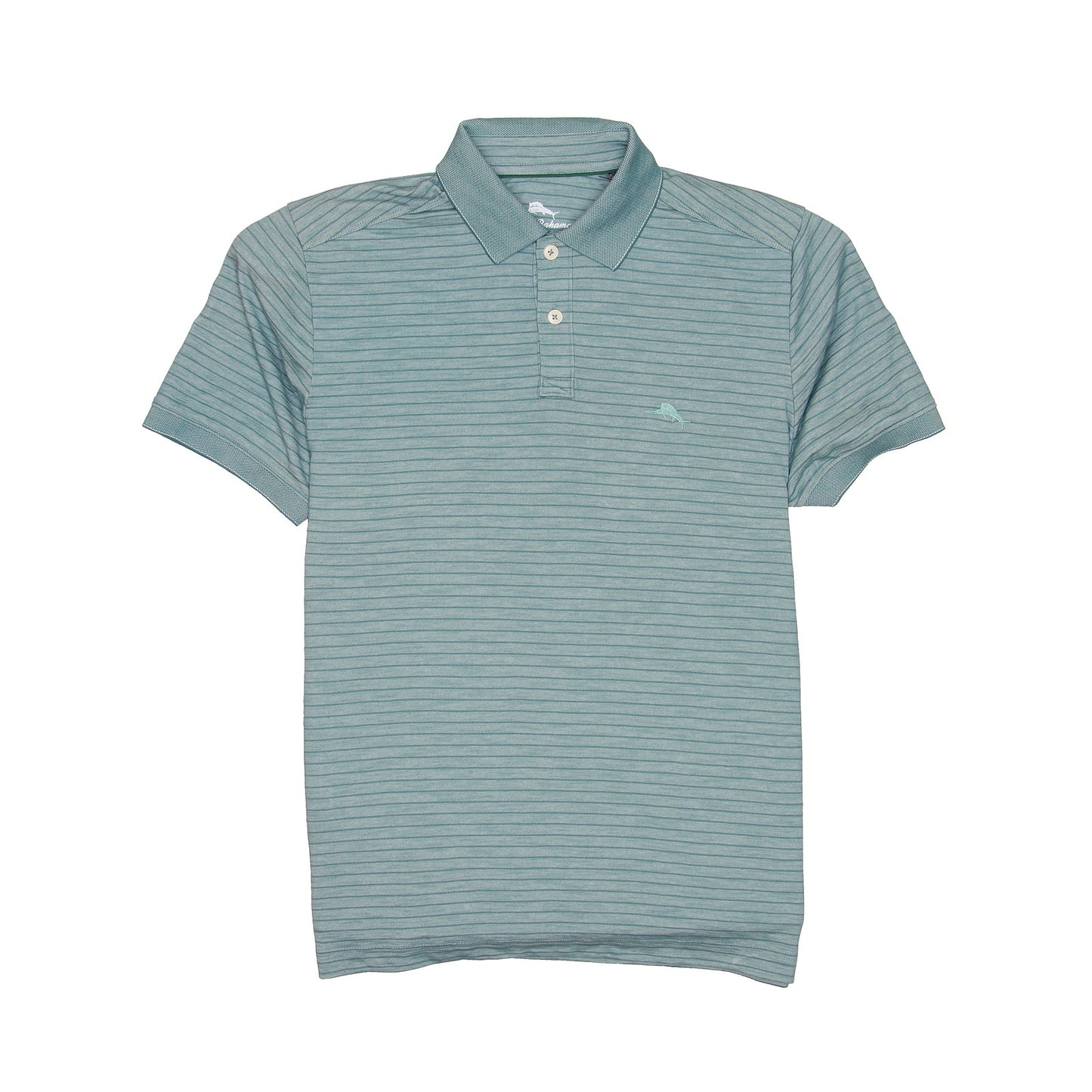 Tommy Bahama Mens Hydro Blue Striped Polo Shirt