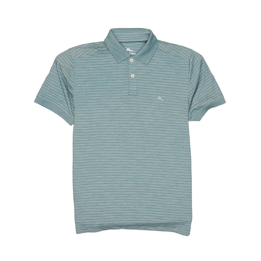 Tommy Bahama Mens Hydro Blue Striped Polo Shirt