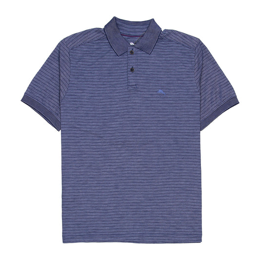 Tommy Bahama Mens Island Navy Striped Polo Shirt - Embroidered Logo