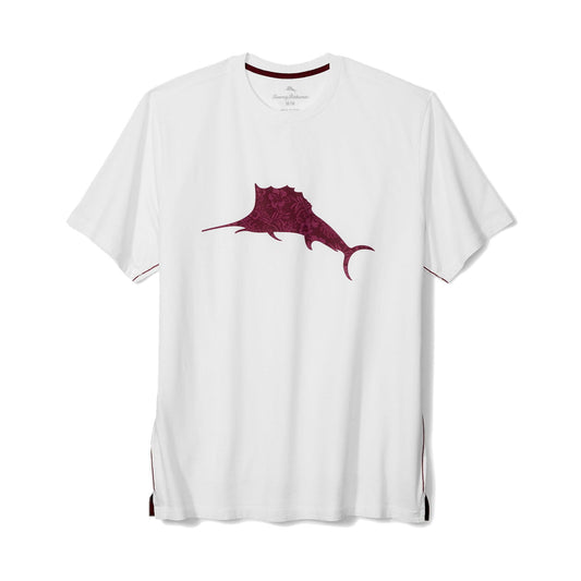 Tommy Bahama Mens Maroon Berry Marlin Billboard Graphic T-Shirt