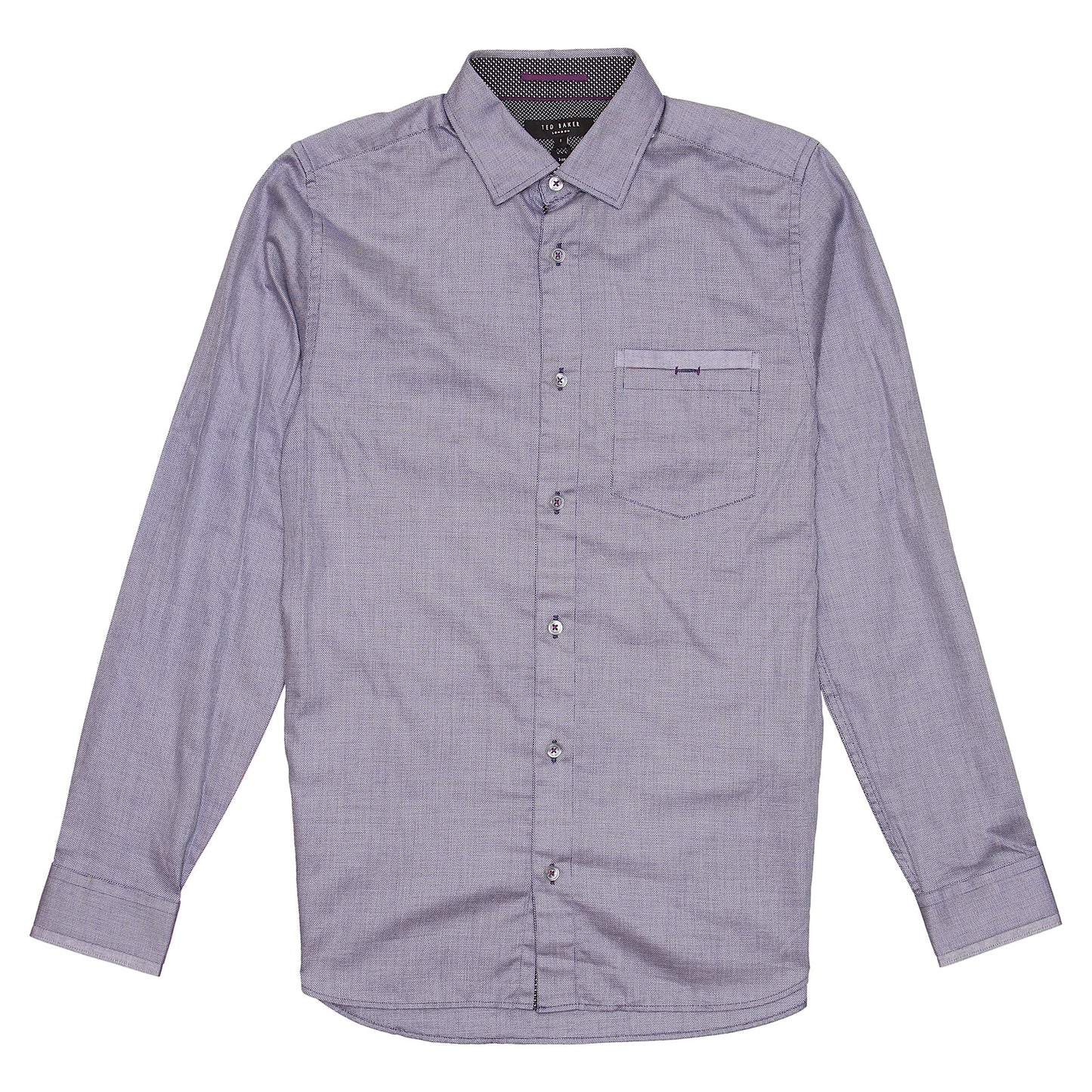 Ted Baker Mens Navy Cotton Modern Fit Button Down Shirt