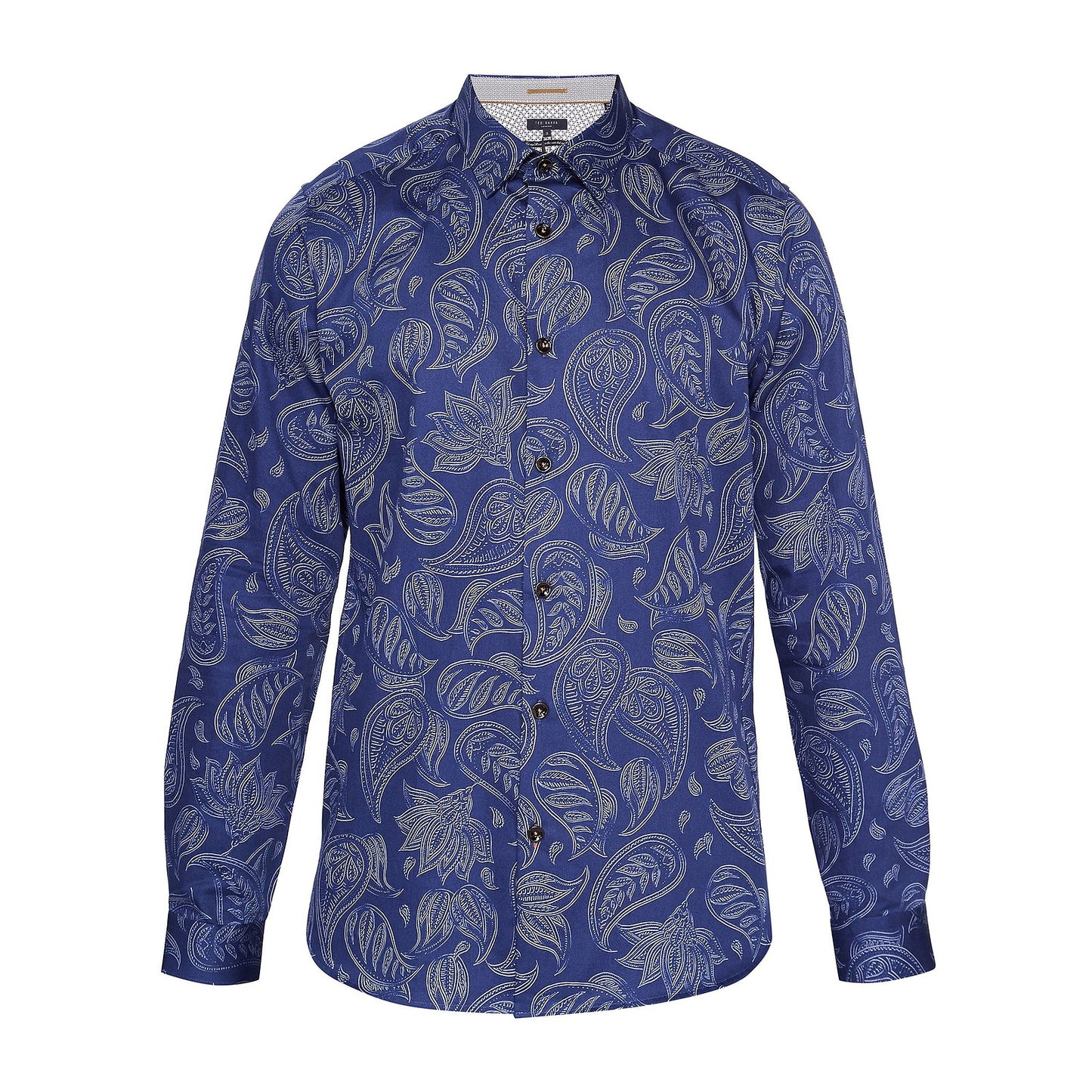 Ted Baker Shoka Mens Blue Paisley Cotton Button Down Shirt