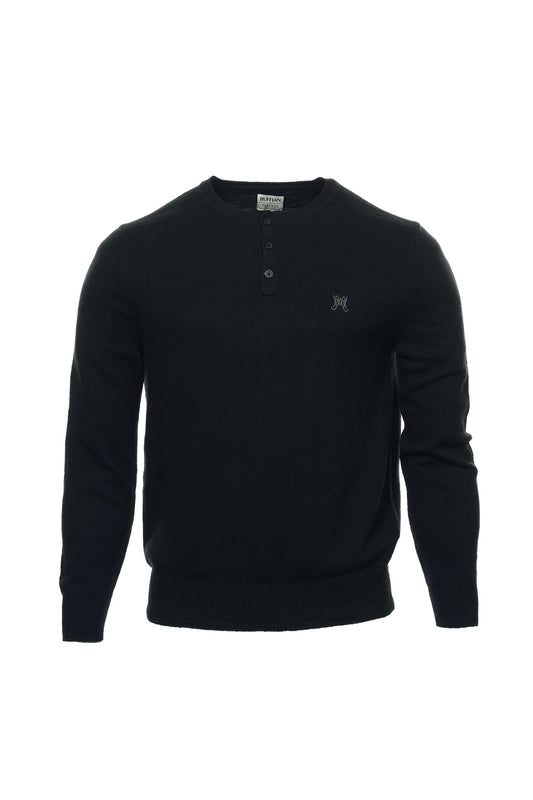 Ruffian for Threads & Heirs Men's Black Henley Sweater