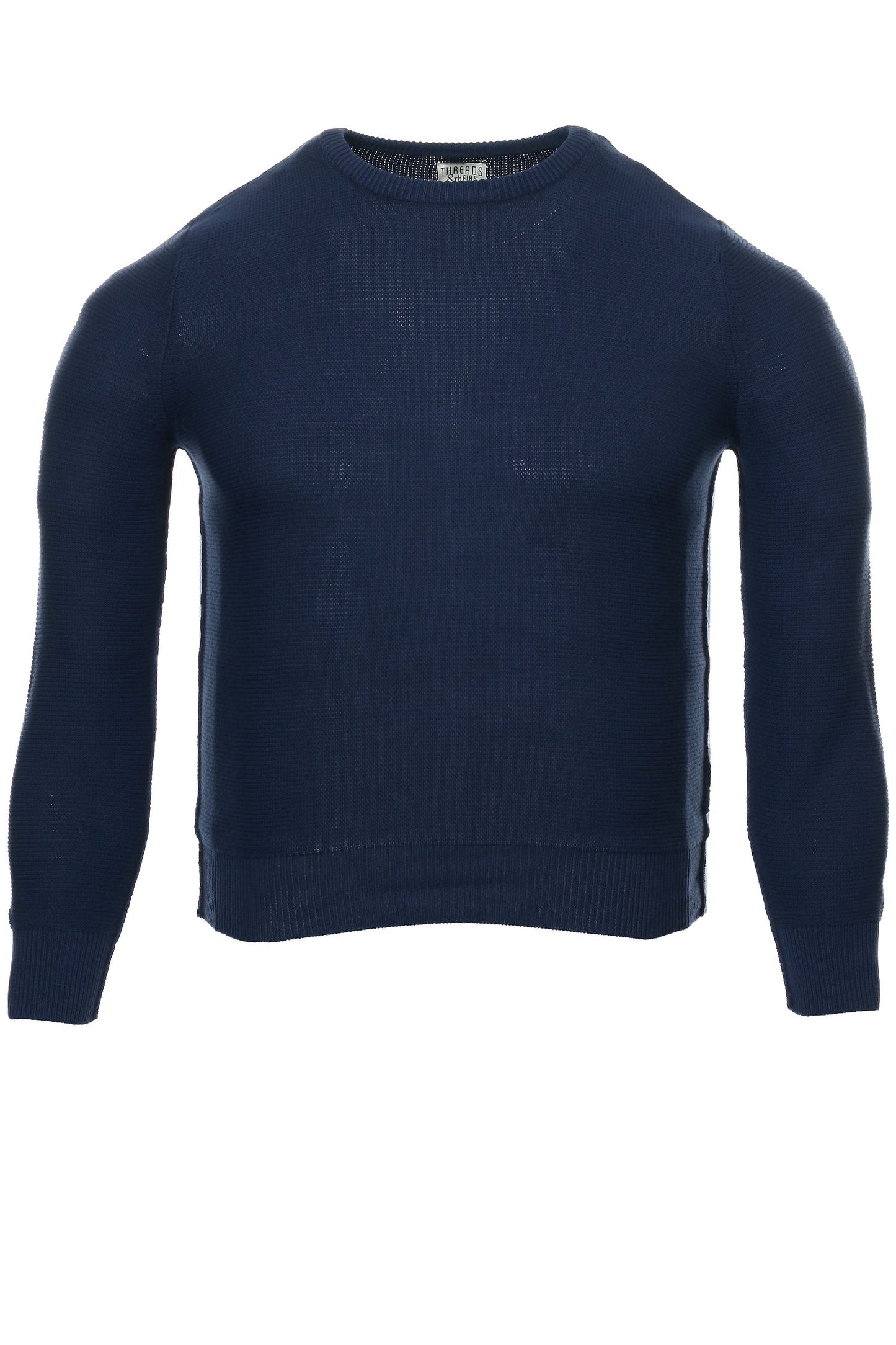 Threads & Heirs Mens Blue Crew Neck Sweater