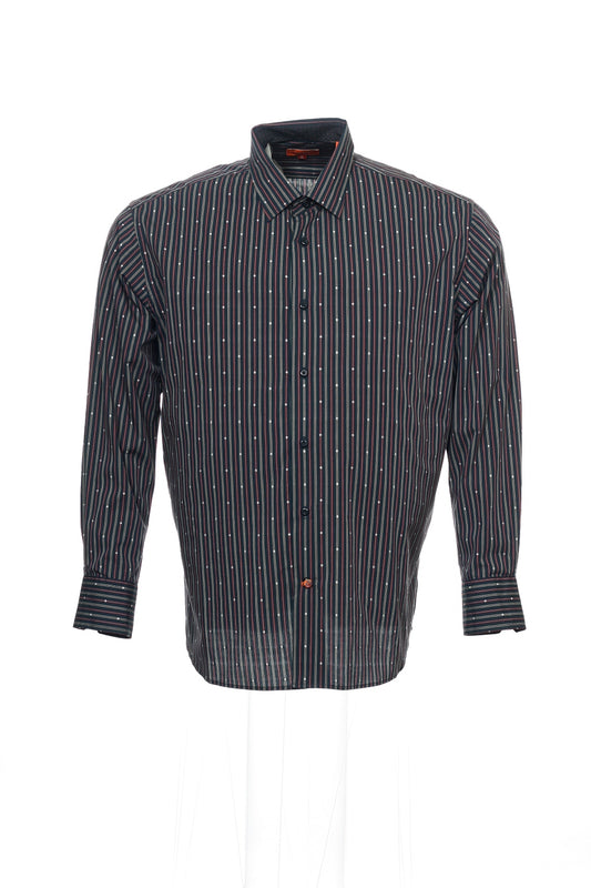 Tallia Orange Men's Multi-Color Abstract Button Down Shirt