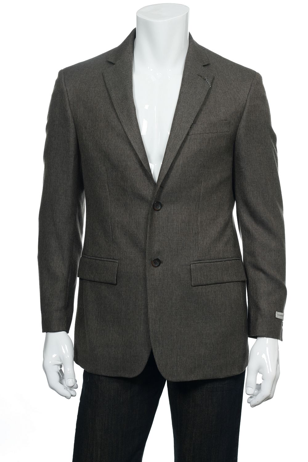 Geoffrey Beene Mens Black Window Pane 2 Button Sport Coat