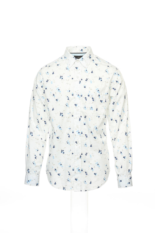 Tasso Elba Men's White Floral Button Down Shirt