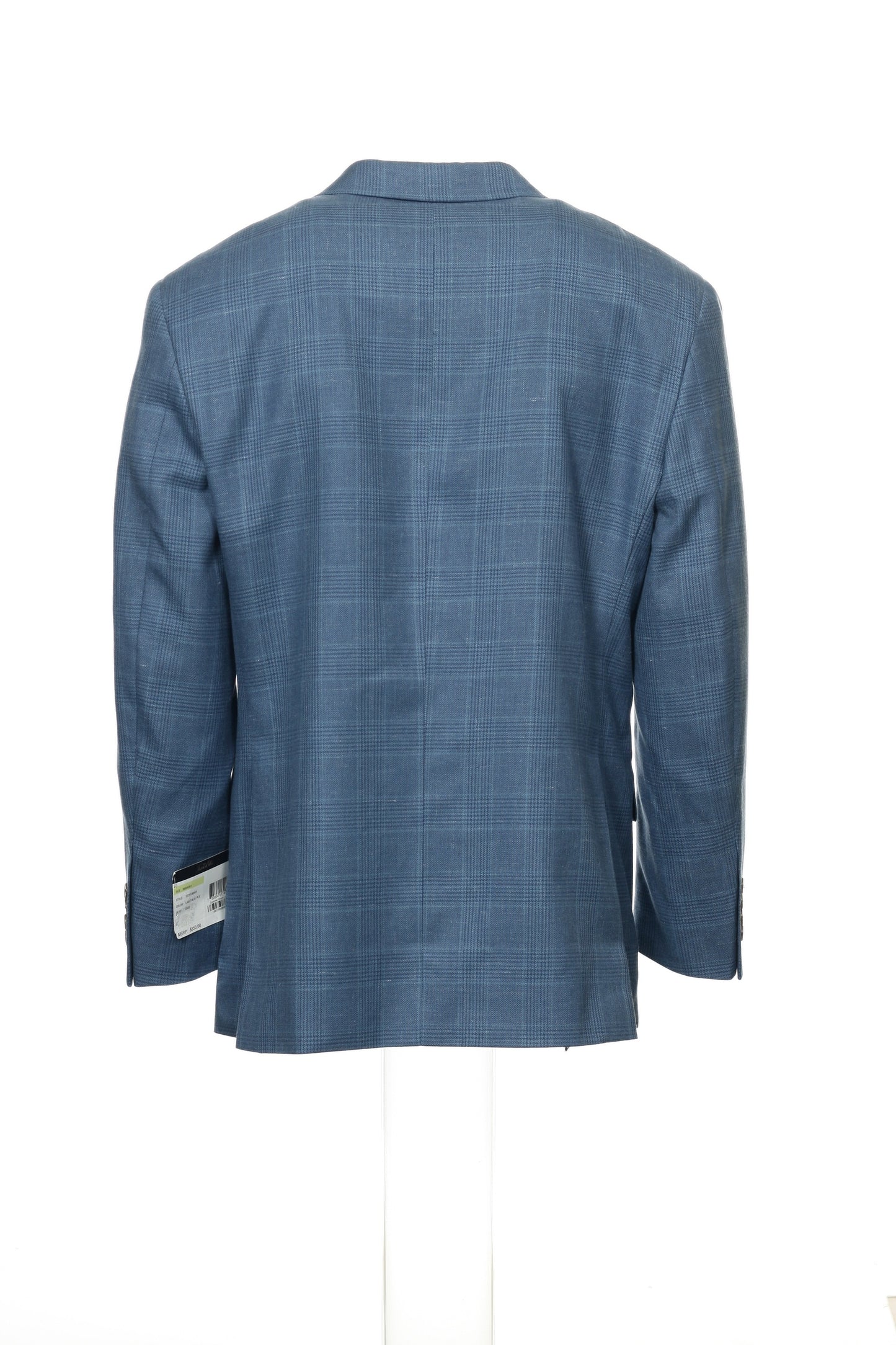 Tasso Elba Mens Medium Blue Wool/Linen Blend Plaid Blazer