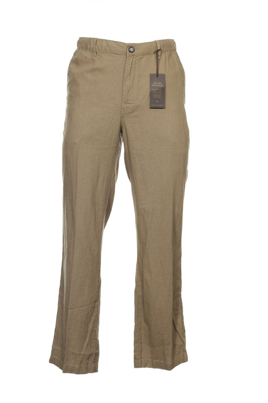 Tasso Elba Collezione Men's Khaki Heather Flat Front Pants