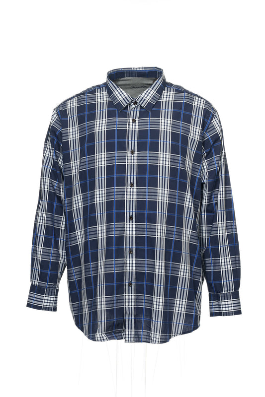 Tasso Elba Collezione Men's Blue Window Pane Button Down Shirt