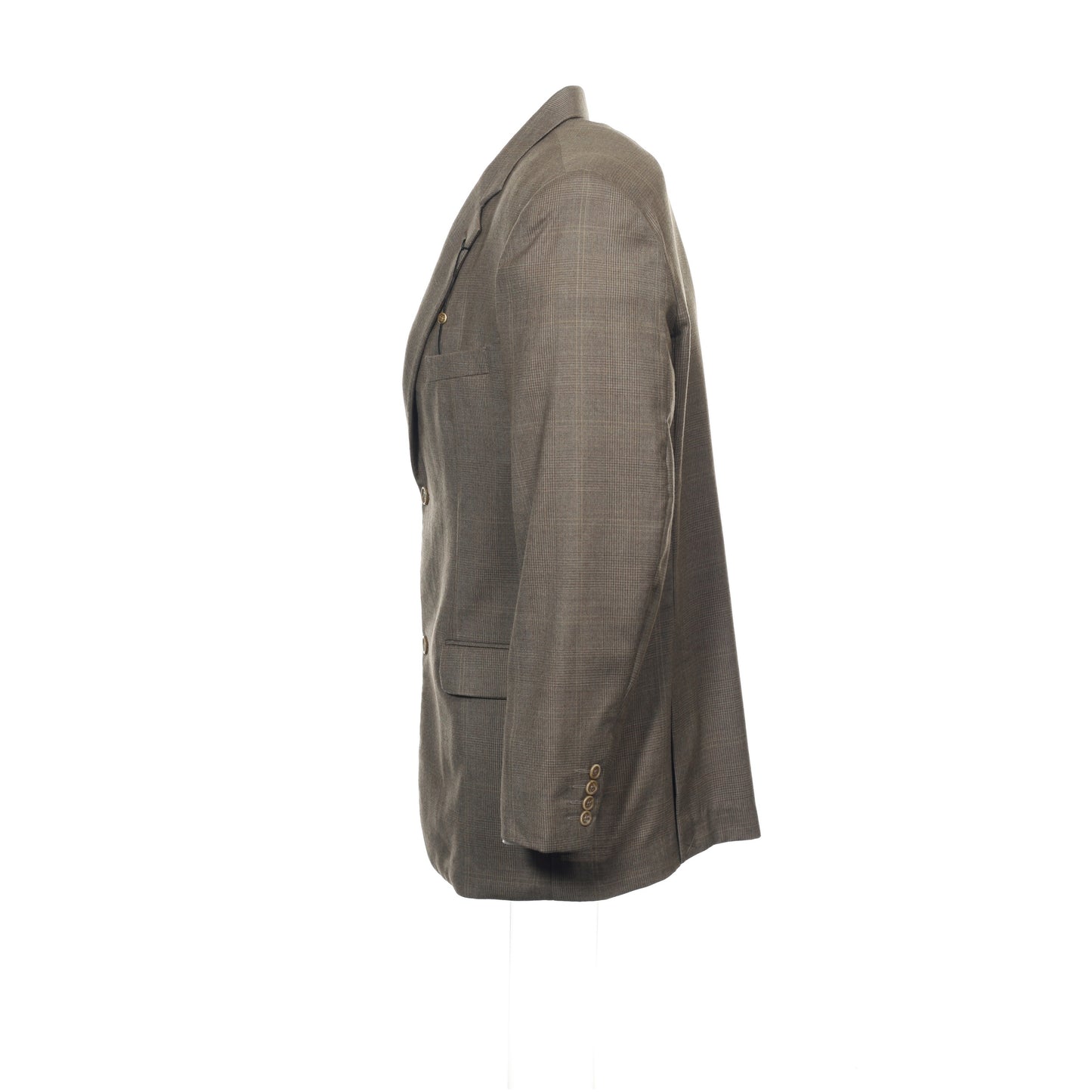 Tasso Elba Mens Taupe Glen Plaid Wool/Cashmere 2 Button Sport Coat Jacket