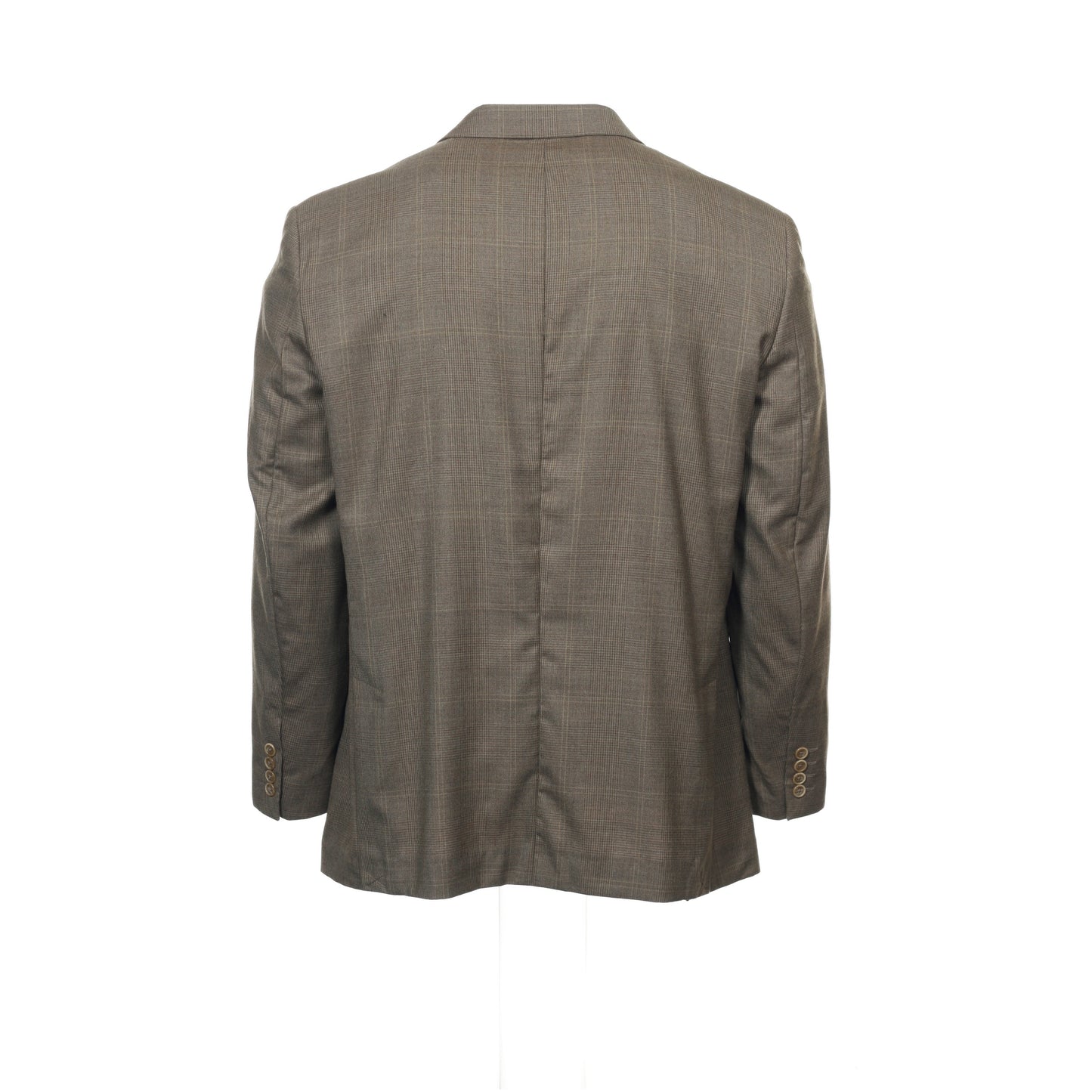 Tasso Elba Mens Taupe Glen Plaid Wool/Cashmere 2 Button Sport Coat Jacket