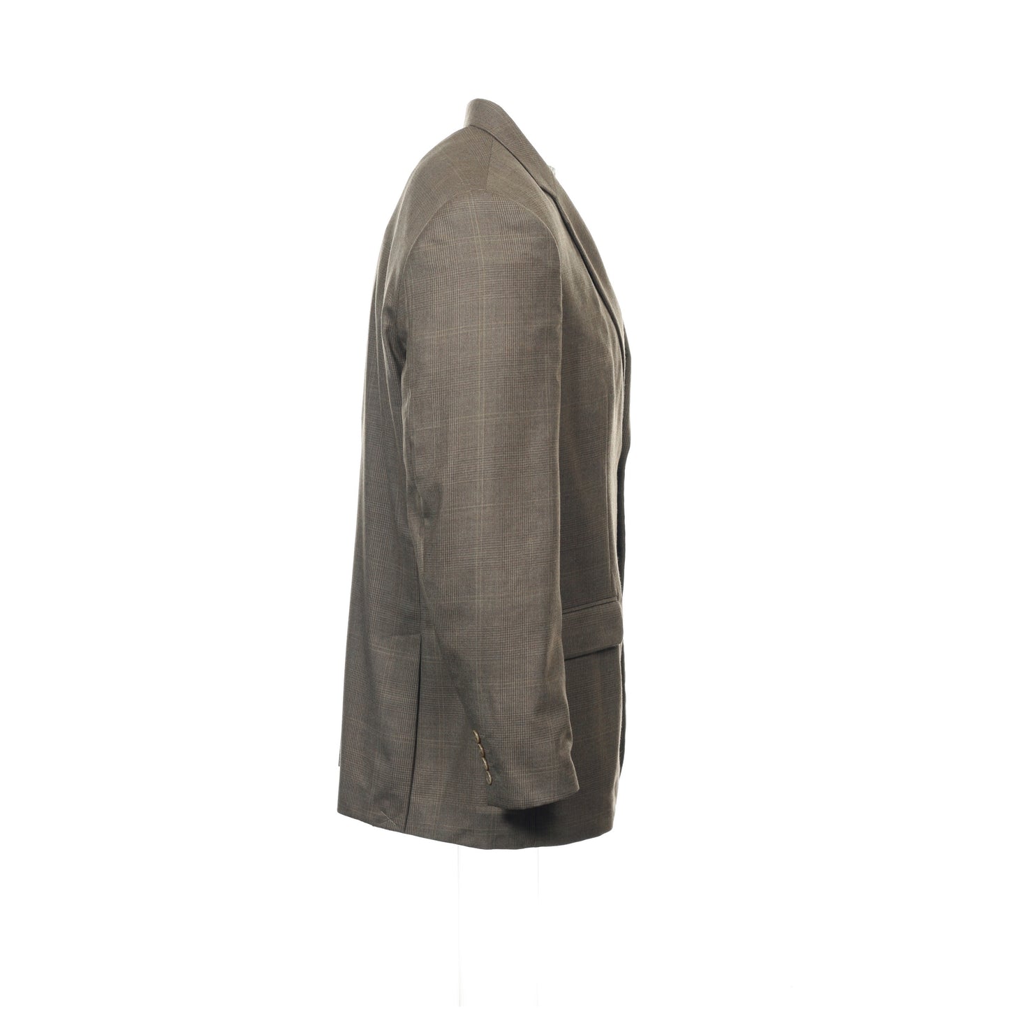 Tasso Elba Mens Taupe Glen Plaid Wool/Cashmere 2 Button Sport Coat Jacket