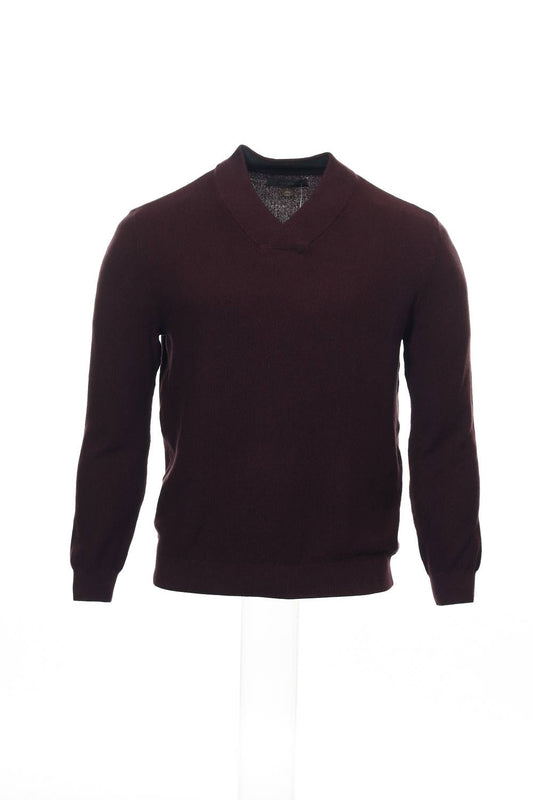 Tasso Elba Collezione Men's Wine Heather V-Neck Sweater