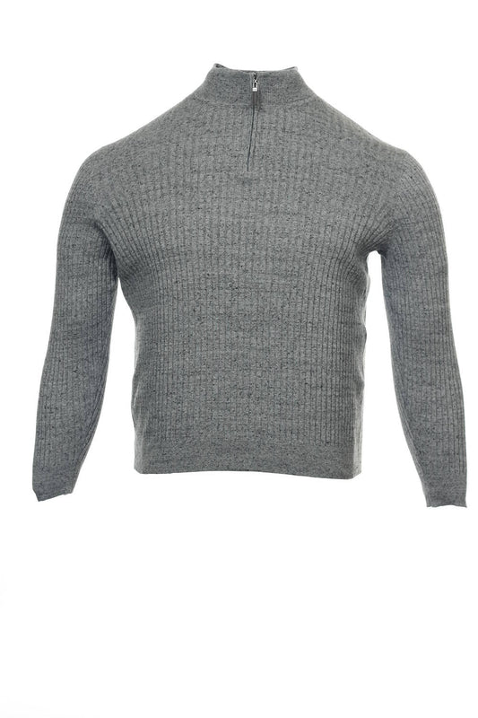 Tasso Elba Collezione Men's Gray Heather Half Zip Sweater