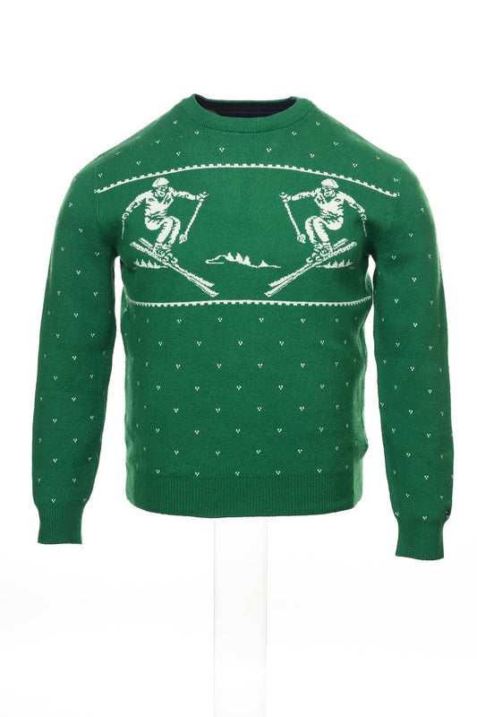 Tommy Hilfiger Men's Green Graphic Christmas Sweater