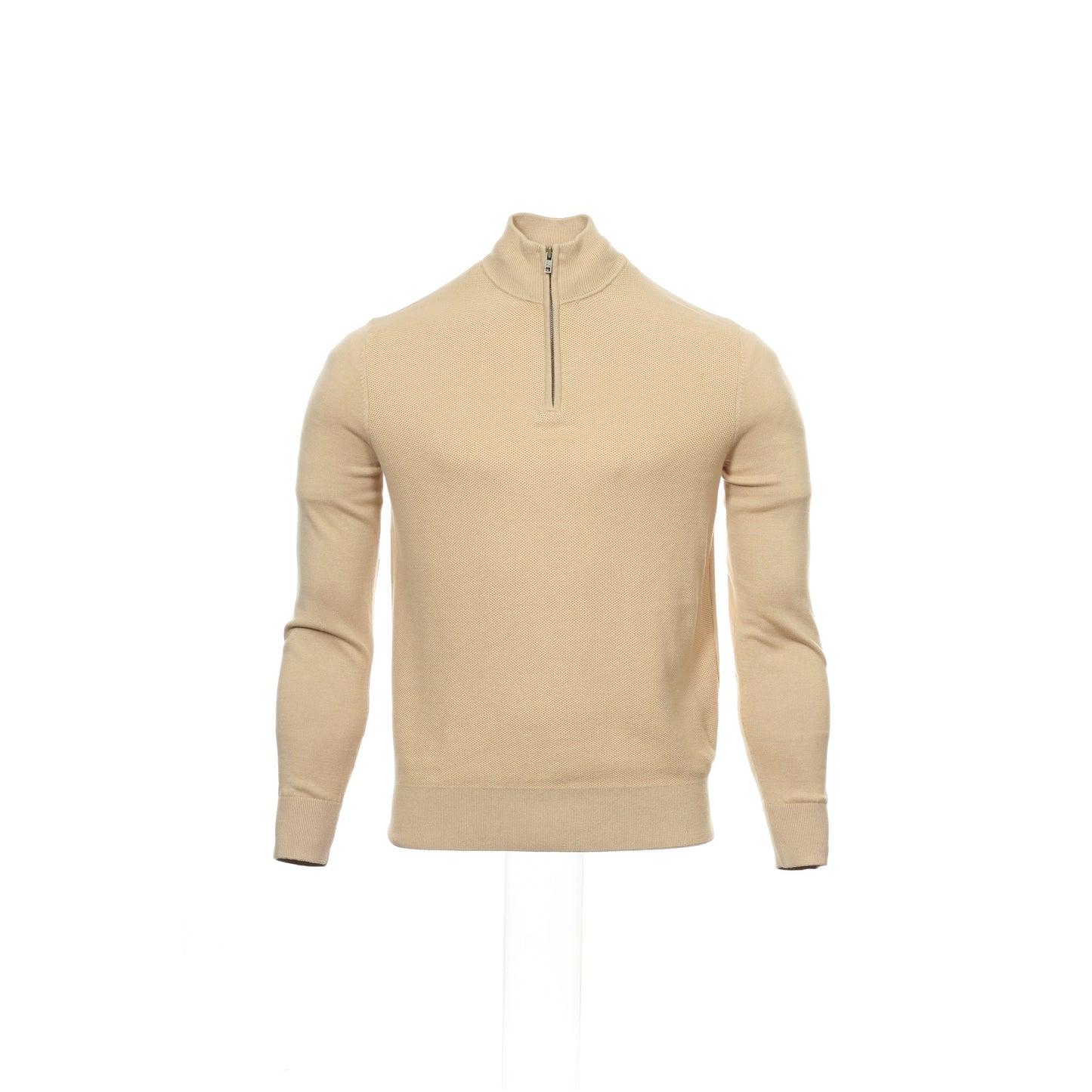 Tommy Hilfiger Men's Beige Gradient Half Zip Sweater
