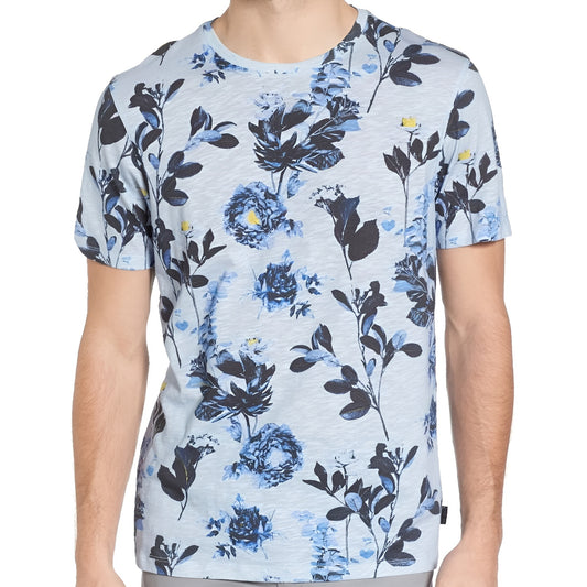 Ted Baker 'Taxi' Mens Blue Floral Slim Fit T-Shirt