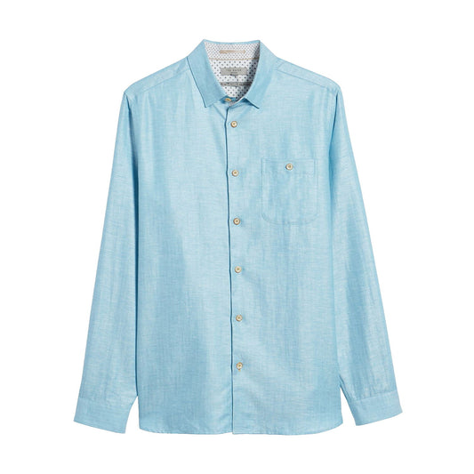 Ted Baker 'Linlins' Mens Green Herringbone Button Down Shirt